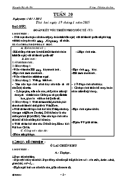 Giáo án các môn học lớp 3 - Trường Tiểu học La Sơn - Tuần 20