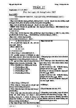 Giáo án các môn học lớp 3 - Trường Tiểu học La Sơn - Tuần 27