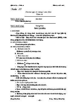 Giáo án các môn học lớp 3 - Trường Tiểu học Nhân Đạo - Tuần 27