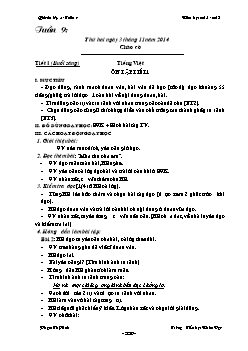 Giáo án các môn học lớp 3 - Trường Tiểu học Nhân Đạo - Tuần 9