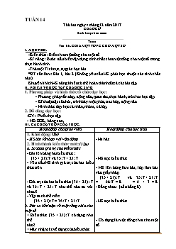 Giáo án các môn lớp 4 - Tuần 14 năm 2017