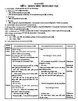 Giáo án Đạo đức 4 tiết 1: Trung thực trong học tập