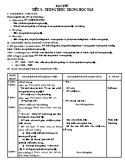 Giáo án Đạo đức 4 tiết 2: Trung thực trong học tập