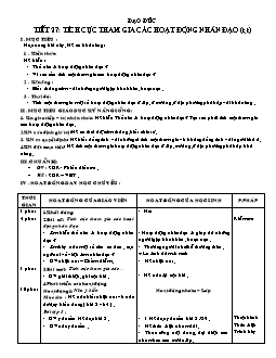 Giáo án Đạo đức 4 tiết 27: Tích cực tham gia các hoạt động nhân đạo (t.t)