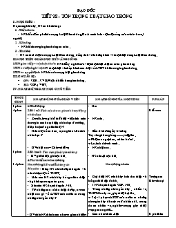 Giáo án Đạo đức 4 tiết 28: Tôn trọng luật giao thông