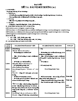 Giáo án Đạo đức 4 tiết 31: Bảo vệ môi trường (tt)