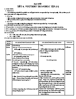 Giáo án Đạo đức 4 tiết 4: Vượt khó trong học tập (t.t)