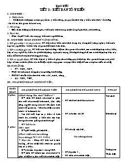 Giáo án Đạo đức 4 tiết 5: Biết bày tỏ ý kiến