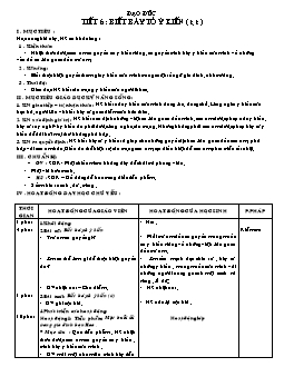 Giáo án Đạo đức 4 tiết 6: Biết bày tỏ ý kiến (t. t)