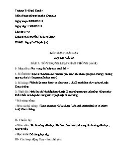 Giáo án Đạo đức tuần 28 bài 13: Tôn trọng luật giao thông (tiết 1)