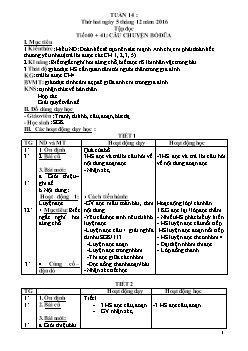 Giáo án dạy Lớp 2 - Tuần 14