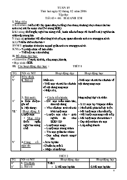 Giáo án dạy Lớp 2 - Tuần 15