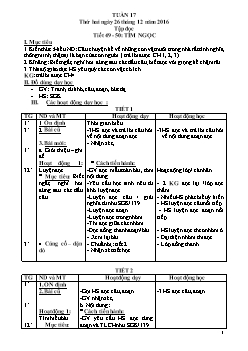 Giáo án dạy Lớp 2 - Tuần 17