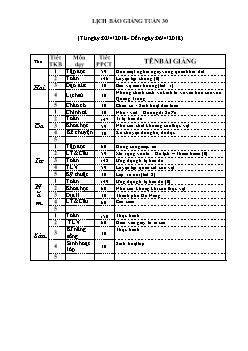 Giáo án dạy Tuần 30 Lớp 4