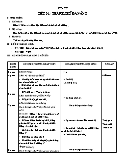 Giáo án Địa lí 4 tiết 31: Thành phố Đà Nẵng