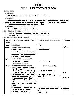 Giáo án Địa lí 4 tiết 32: Biển, đảo và quần đảo