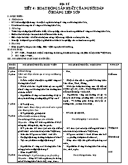 Giáo án Địa lí 4 tiết 4: Hoạt động sản xuất của người dân ở Hoàng Liên Sơn