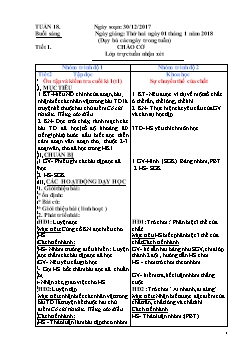 Giáo án Ghép lớp 1 + 2 Tuần 18