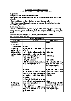 Giáo án Hoạt động trải nghiệm sáng tạo - Chủ đề 1: Tôi có thể làm được gì