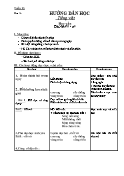 Giáo án Hướng dẫn học - Tuần 13