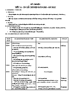 Giáo án Kể chuyện 4 tiết 31: Ôn kể chuyện đã nghe – đã đọc