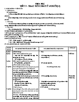 Giáo án Khoa học 4 - Tuần 2 - Tiết 3 + 4