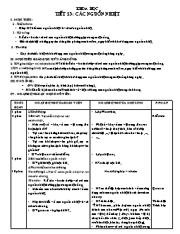 Giáo án Khoa học 4 - Tuần 27 - Tiết 53 + 54