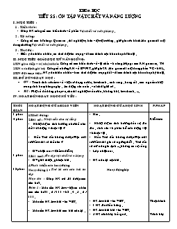 Giáo án Khoa học 4 - Tuần 28 - Tiết 55 + 56