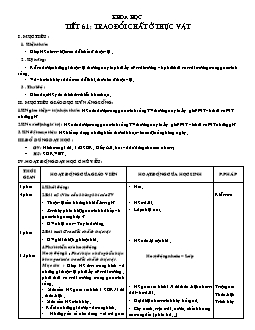 Giáo án Khoa học 4 - Tuần 31 - Tiết 61 + 62