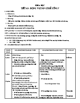 Giáo án Khoa học 4 - Tuần 32 - Tiết 63 + 64