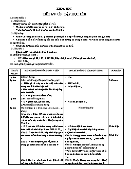 Giáo án Khoa học 4 - Tuần 35 - Tiết 69 + 70