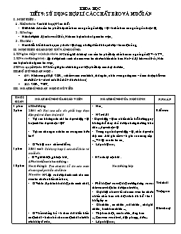 Giáo án Khoa học 4 - Tuần 5 - Tiết 9 + 10