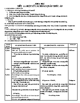 Giáo án Khoa học 4 - Tuần 6 - Tiết 11 + 12