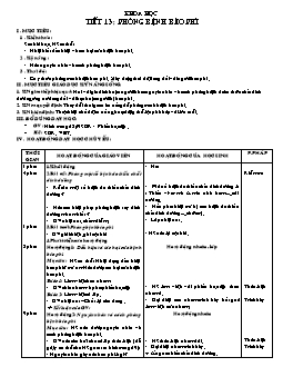 Giáo án Khoa học 4 - Tuần 7 - Tiết 13 + 14