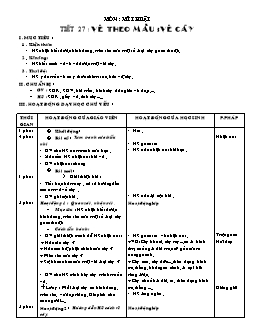 Giáo án Kỹ thuật + Mĩ thuật + Âm nhạc 4 tuần 27