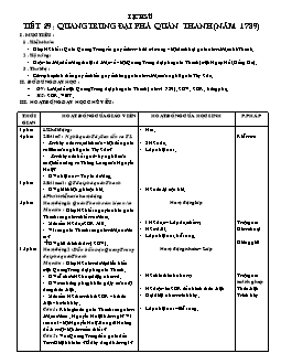 Giáo án Lịch sử 4 tiết 29: Quang Trung đại phá quân Thanh (năm 1789)