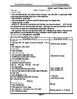 Giáo án lớp 1, tuần 27 - Môn Tập đọc - Trường TH Phạm Hồng Thái