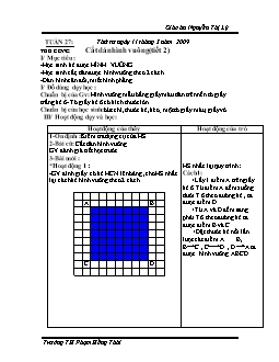 Giáo án lớp 1, tuần 27 - Môn Thủ công: Cắt dán hình vuông (tiết 2)