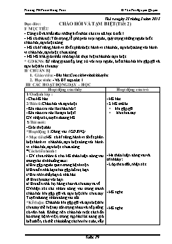 Giáo án lớp 1, tuần 29 - Môn Đạo đức: Chào hỏi và tạm biệt (tiết 2)