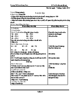 Giáo án lớp 1, tuần 31 - Môn Toán (tăng cường)