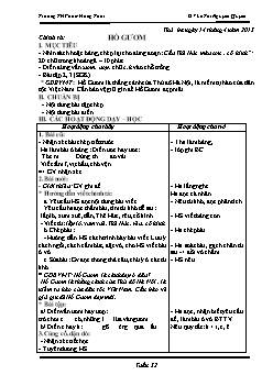 Giáo án lớp 1, tuần 32 - Môn Chính tả: Hồ Gươm + Lũy tre