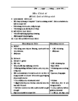 Giáo án lớp 1, tuần 34 - Môn Chính tả - Đề bài: Loài cá thông minh