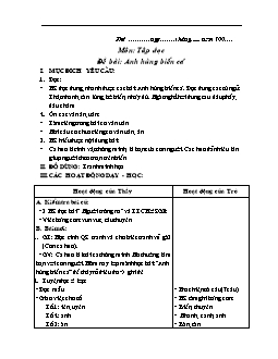 Giáo án lớp 1, tuần 34 - Môn Tập đọc - Đề bài: Anh hùng biển cả