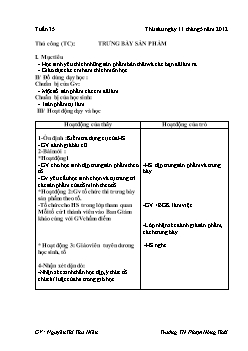 Giáo án lớp 1, tuần 35 - Môn Thủ công (tc): Trưng bày sản phẩm