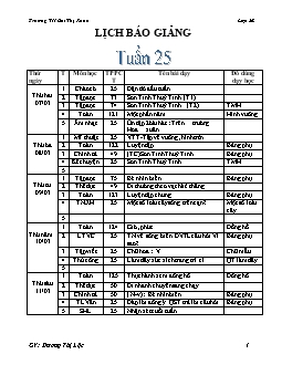 Giáo án Lớp 2 Tuần 25 đến 28 - Trường TH Bùi Thị Xuân