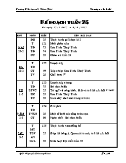 Giáo án Lớp 2 Tuần 25 - Trường Tiểu học số 1 Nhơn Phú