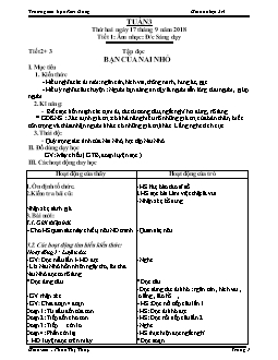 Giáo án Lớp 2 Tuần 3 - Trường tiểu học Kim Đồng