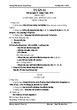 Giáo án Lớp 2 Tuần 33 - Trường Tiểu học Lê Hồng Phong