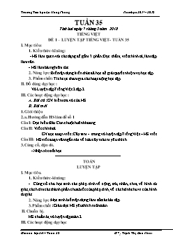 Giáo án Lớp 2 Tuần 35 - Trường Tiểu học Lê Hồng Phong