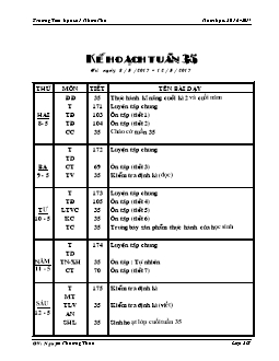 Giáo án Lớp 2 Tuần 35 - Trường Tiểu học số 1 Nhơn Phú
